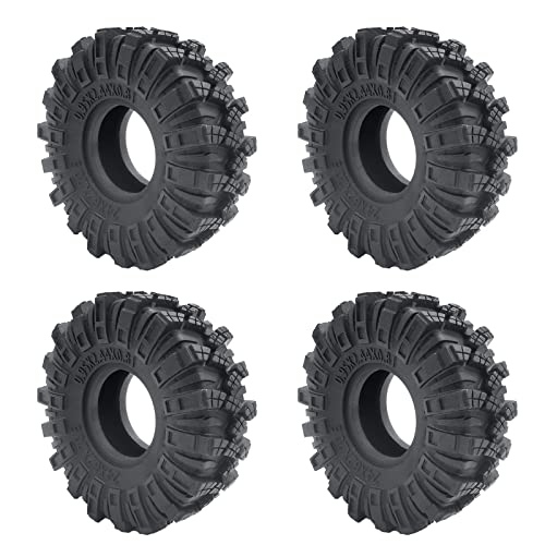 MOHERO 4PCS 1.0" Mud Grappler Rubber Tyre 1.0 Wheel Tires 62 * 22MM for Axial SCX24 90081 AXI00001 002 004 005 006 RC Crawler Car (C Style) - color: A-c Style