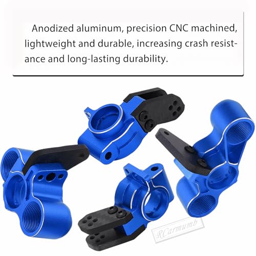 RC Upgrades Part for 1/8 Typhon/Talion 6S BLX,1/7 Felony/Mojave/Infraction/Limitless 6S BLX,Alloy Front Knuckles Steering Blocks &Rear Hub Stub Axle Carriers,Navy Blue - color: Navy Blue