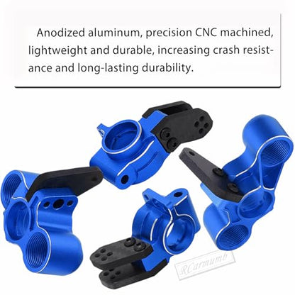 RC Upgrades Part for 1/8 Typhon/Talion 6S BLX,1/7 Felony/Mojave/Infraction/Limitless 6S BLX,Alloy Front Knuckles Steering Blocks &Rear Hub Stub Axle Carriers,Navy Blue - color: Navy Blue