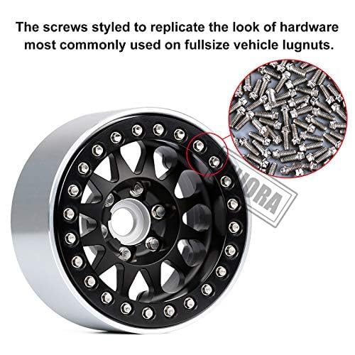 INJORA 300PCS M2 M2.5 M3 Metal Screw Kit for 1.9" 2.2" Beadlock Wheel(setA)