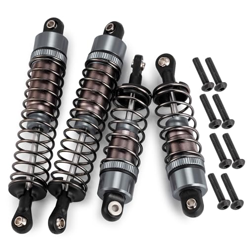 4PCS 1/10 70MM 95MM RC Oil filled Shock Absorbers Kit Front & Rear Shock Absorber Damper Assembled Set Compatible with Tamiya TT-02B DT-02 DT-03 DF-02 1/10 Buggy Car Upgrades Parts (Titanium) - color: Titanium