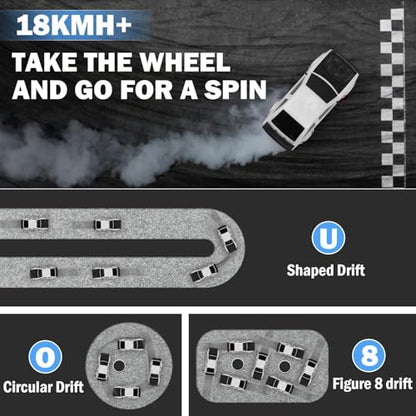RC Drift Car, 1:16 Scale AE86 Model RC Drift Car, 4WD 18KM/h High Speed Remote Control Cars with LED Lights, Spray, Drifting Tires, Sport Racing On-Road Vehicle for Teens Adults