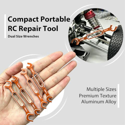 4PCS RC Wrench 3.0/3.2/3.5/3.7/4.0/5.0/5.5/6.0mm Turnbuckle Nut Ball Joint Remover RC Repair Tool for RC Crawler Car Boat Upgrade Parts, Orange - color: Orange & Silver