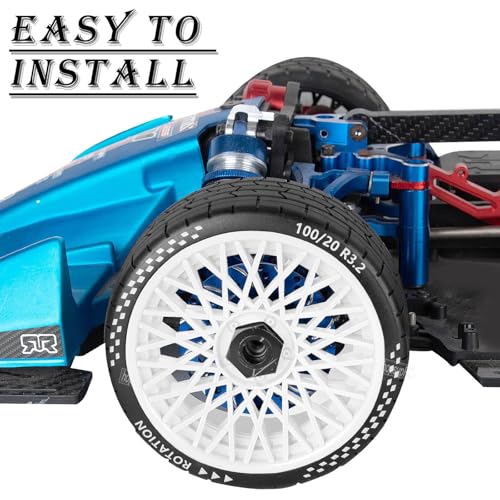RC Wheels RC Tires for 1/8 Typhon 6S BLX,1/7 Infraction 6S BLX,Limitless,4PCS RC Wheels and Tires RC Truck Tires,Highway Tires Soft Tires,White