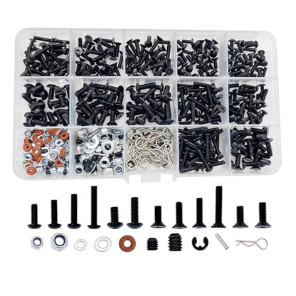 500pcs RC Screws Kit,RC Screws for Traxxas Arrma Axial Redcat HPS SCX10 1/8 1/10 1/12 1/16 Scale RC Cars Trucks Crawler, Screws Assortment Set, Hardware Fasteners (500pcs RC Screw Kit) - style: 500pcs RC Screw Kit