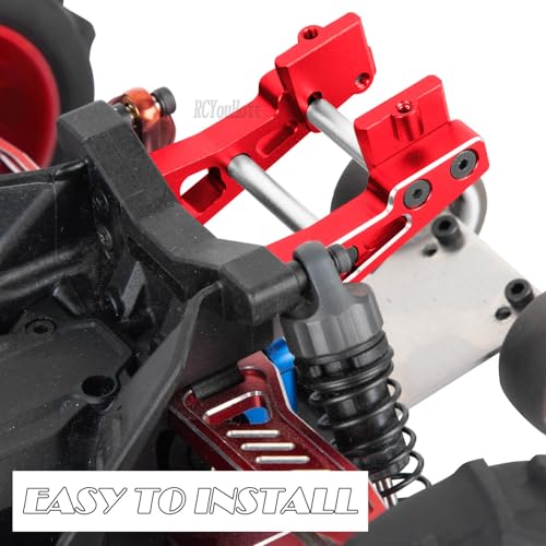 RC Aluminum Adjustable Wing Mount Upgrades Part for 1/14 Typhon Grom 223S (ARA2306,ARA2306s,ARA2106) RC Car,Adjustable Wing Mount Hops Up,Red - color: Red-(upgrades Part）