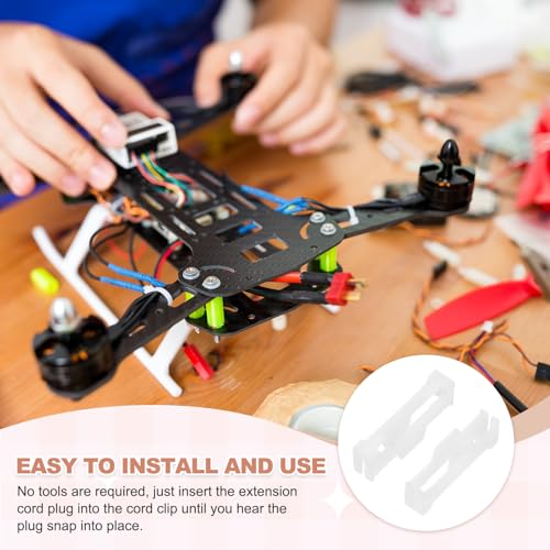 MECCANIXITY 40 Pcs Servo Extension Cable Clips Lock, Servo Cable Safety Connector Lead Wire Buckle Lock for RC Car Plane Boat DIY Y Adapter Cable, White - color: White