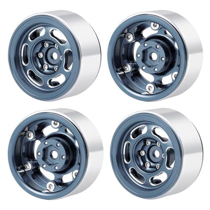 MOHERO 4Pcs 1.3 RC Beadlock Wheel Rims for 1/18 1/24 RC Crawler TRX4M Axial SCX24 Redcat Ascent-18 Upgrade Parts (Grey) - color: Grey