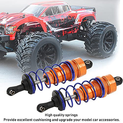2pcs 92mm RC Oil Pressure Adjustable Front Shock Damper, 1/10 RC Car Shock Damper, Upgrade Buggy Truggy Suspension for ZD Racing HSP with Aluminum Alloy Body (Orange) - color: Orange
