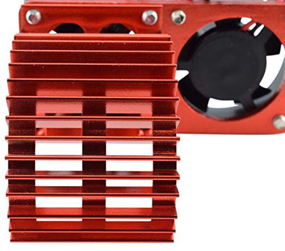 540/550 Aluminum Heat Sink W/Two 30mm Fans - 3 Colors to Choose from (Red)