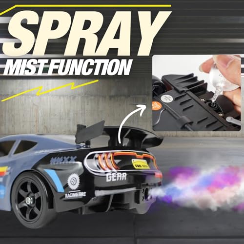 Liberty Imports RC Drift Car 1/16 2.4GHz 4WD Remote Control Sport Racing On-Road Vehicle with LED Light, Batteries and Drift Tires (Silver) - color: Silver