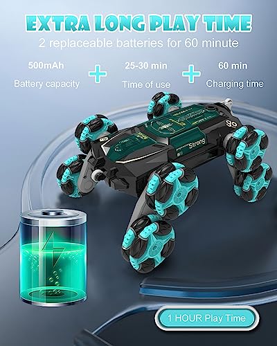8Wd Gesture Sensing Rc Car Toys for Boy Age 8-13,2.4Ghz Remote Control Car,Racing Drift Double-Sided Stunt Car,Coolest Birthday Gift Ideas Easter Toys for Boys Girls Kids 8 9 10 11 12+ Year - style: Modern