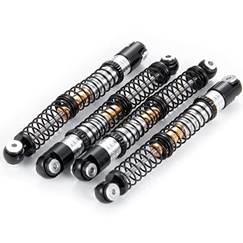 MOHERO Adjustable RC Shocks Absorber Damper 53mm Aluminum 4Pcs for 1/24 Axial SCX24 RC Crawler Car Upgrade Parts (Black) - color: Black