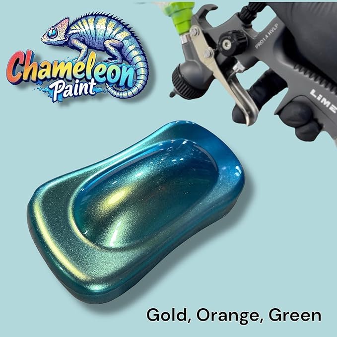 LiME LiNE Chameleon Color Changing Urethane Basecoat: Ready to Spray: (Gold, Orange, Green) 1 Quart - color: Chameleon Gold, Orange, Green - 1 Quart