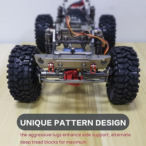 1.9 Crawler Tires RC Tires RC Rubber Tyre Set for 1/10 RC Crawler | RC Crawler Tyre with Foam Insert for SCX10 90046 SCX10 UTB18 TRX4 TRX6 Redcat Gen8 7VS4-10,Soft Rubber,Wear-resistant