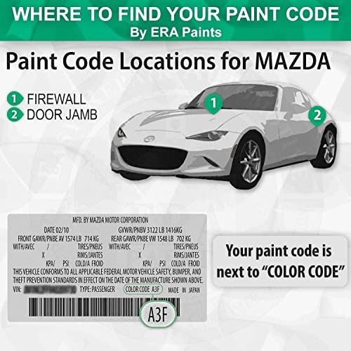 ERA Paints 47C - Polymetal Gray Metallic for MAZDA Exact Match Automotive Touch Up Paint Spray - 2K Pro Kit - style: Spray - 2K Pro Kit
