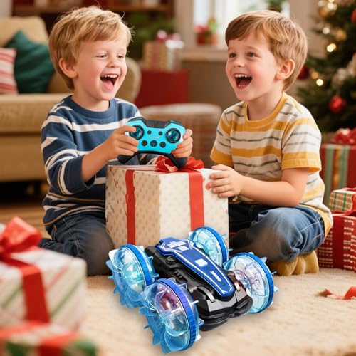 Amphibious Remote Control Car,Water Beach Pool Toy,2.5GHz 4WD 360° Rotation,Waterproof Gesture RC Stunt Car, Birthday Gift for 6-12 Years Old Boys Girls