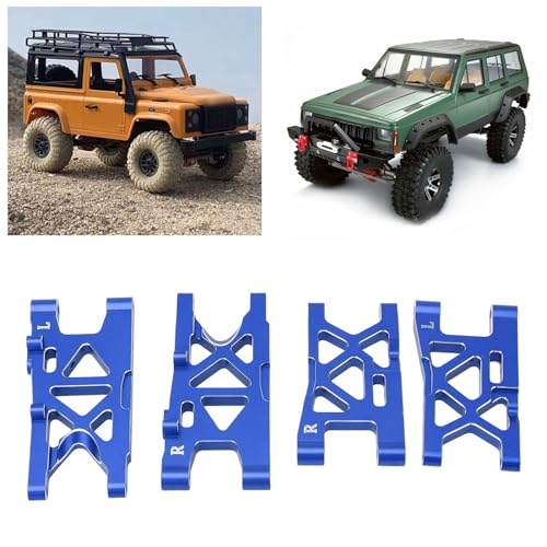 RC Front and Rear Suspension Arms Set Aluminum Alloy Upgrade Parts for Arrma 1/18 380 Brushed 4X4 Truck 380 Brushed 4X4 Small Scale Buggy, RC Car Upgrade Parts (Blue) - color: Blue