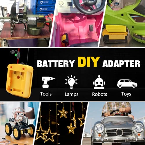 2-Pack Battery Adapters Compatible with Dewalt 20V, Drill Batteries Converter for RC Car Toys, RC Trucks, Robotics & Mods, Upgrade Conversion Kit DIY Tools Accessories with Switch Fuse 12AWG Wire - color: 2packs