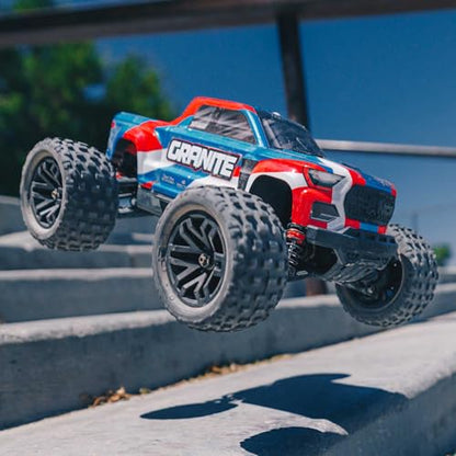 ARRMA RC Truck 1/18 Granite GROM MEGA 380 Brushed 4X4 Monster Truck RTR with Battery & Charger, Blue, ARA2102T1 - color: Blue