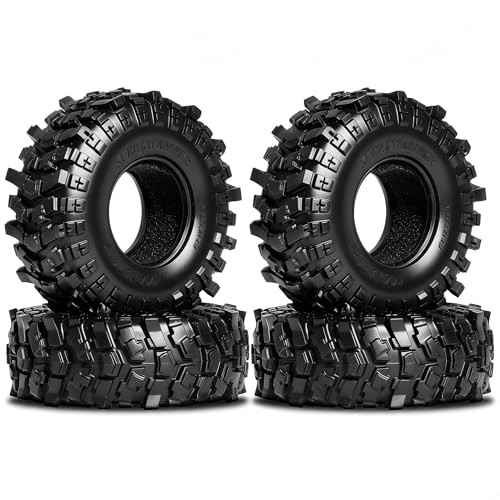 Specially designed for upgrading RC tracked vehicles such as 1/24 SCX24/AX24 and 1/18 TRX4M, with 1.3-inch bead locking tires.