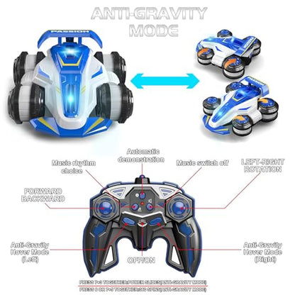 High Speed Drift Remote Control Stunt Deformation Car, Birthday Gifts, for Boys and Girls 4-16 Years Old (Sky Blue) - color: Sky Blue