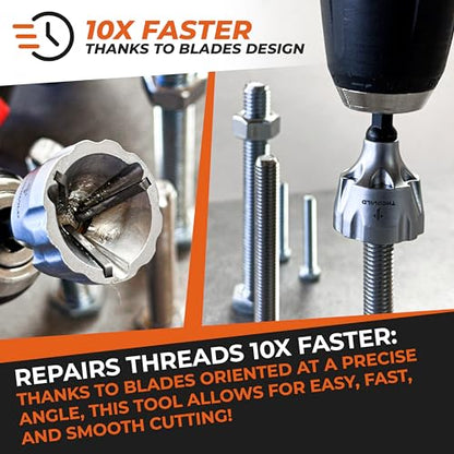 THORVALD Deburring External Chamfer Tool with Tungsten Carbide Blade - Deburr Tool for All Thread, All Metal Rod, Pipe, PVC, 3D Printing - 1/8" to 3/4" Diameter (3~19mm) - User Guide + Video Tutorial - style: 1X Deburring Tool