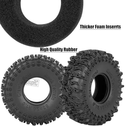 RC 1.0in Beadlock RC Truck Tires Wheels Tires for 1/18 1/24 Trx4m SCX24 RC Crawler.Aluminum 1.0in Beadlock Wheel Rim&1.0in Tires Tyres.Black(4PCS) - color: Black(4pcs）