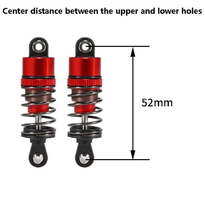1/10 RC Oil Leakproof Shocks,2Pcs Adjustable Oil Filled Shocks 52mm-120mm for 1/10 RC Buggy Truggy On Road Touring Drift Cars Monster Trucks Upgrade Parts (2PCS 52mm Red) - color: 2PCS 52mm Red
