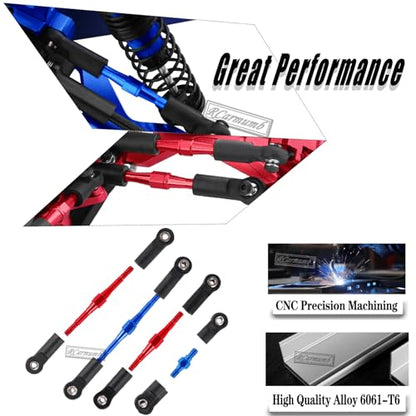 RC Upgrades Part for 1/10 Slash Stampede 4x4 (VXL),Alloy Suspension Arm,Driveshaft,Caster Block,Steering Blocks,Rear Stub Axle Carriers,Shock Towers,Turnbuckles,Hex Hub Adapters,Red