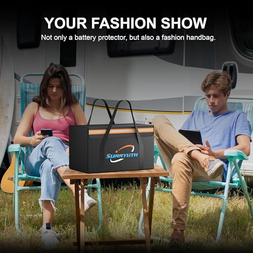 12V 100Ah LiFePO4 Lithium Battery Fireproof Safe Bag, Large Capacity Explosion-Proof Lipo Battery Bag for Charging and Storage,14×9.5×7.8in Waterproof Box Compatible with Litime and ECO - size: 14×9.5×7.8 in