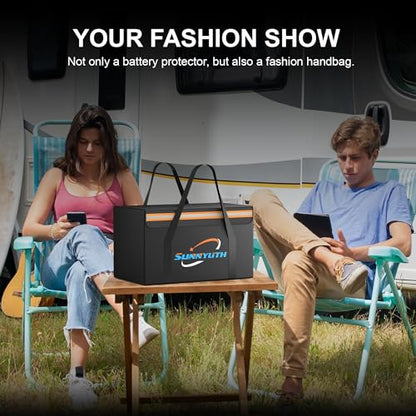 12V 100Ah LiFePO4 Lithium Battery Fireproof Safe Bag, Large Capacity Explosion-Proof Lipo Battery Bag for Charging and Storage,14×9.5×7.8in Waterproof Box Compatible with Litime and ECO - size: 14×9.5×7.8 in
