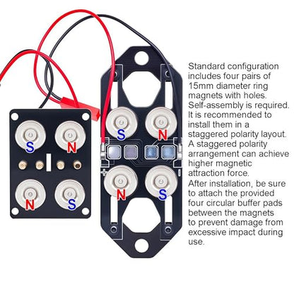 Magnetic Powered Body Post Mount Kit, 4-Pin Magnetic Body Mount with Adjustable Posts, Universal Shell Column for TRX4 TRX6 SCX10 SCX10 II Capra Gen8 D90 1/10 & 1/8 RC Crawler Upgrade