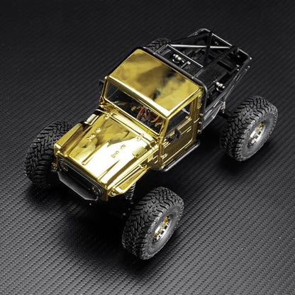 INJORA IR40-24 Half Truck Hard Body with Cage for 1/24 SCX24 Upgrade(Gold) - color: Gold