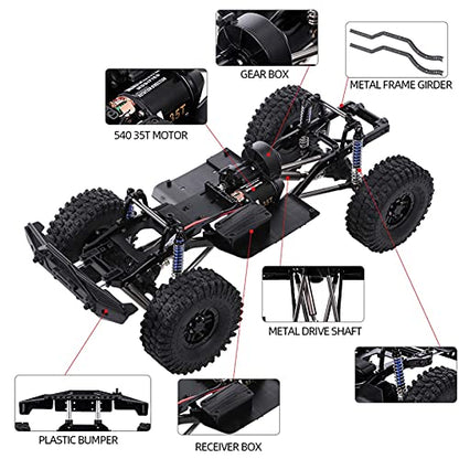 313mm Wheelbase Chassis Frame w/Tries for 1/10 AXIAL SCX10 II 90046 90047 RC Crawler Climbing Car DIY - size: with Tires