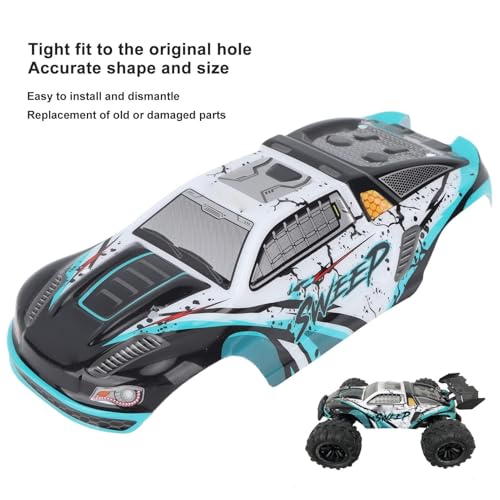 RC Car Shell Body Cover, Anti Scratch RC Car Vehicle Truck Body Shell Spare Parts for 1/16 Scale SCY 16101PRO Off Road Accessories Remote Control Shell Cover Replacement(Blue) - color: Blue