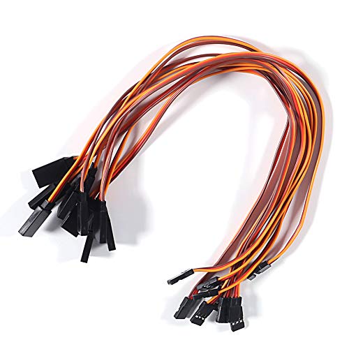 3-Pin Servo Extension Cable Cord 30cm/12'' 11.8 inch Female to Male Lead Wire Connector JR for RC Car Airplanes Remote Control (Pack of 10) - size: 10PCS 30cm/12''