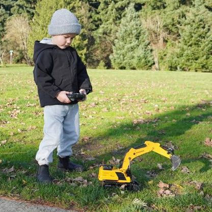 1:18 Metal RC Excavator Toy for Kids | 11-Channel Remote Control Construction Vehicle with Water Spray, Lights & Sounds, Dual 100-Min Batteries, 2026 New STEM Engineering Toy for Boys Ages 6-12 - style: Excavator[2026 Upgrade]