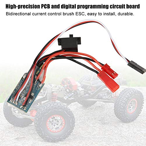 so RC Speed Controller, 2 Way 30A Brushed ESC Bidirectional Current Control Brush ESC for 1/16 1/18 1/24 Car Boat(with Brake) Model Car Accessories