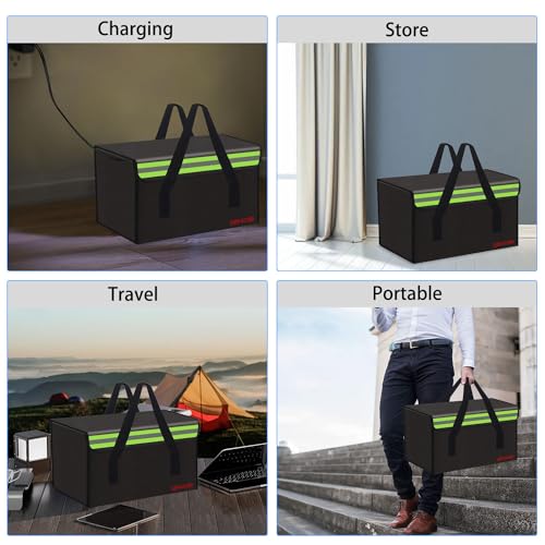 11.8"x7.9"x7.9" Ebike Battery Safe Bag Fireproof Charging Lipo Bag Large Capatity for Lipo Battery Pack Storage Charging Transport Home Office Travel Fireproof Safe Storage Pouch - size: 300x200x200mm