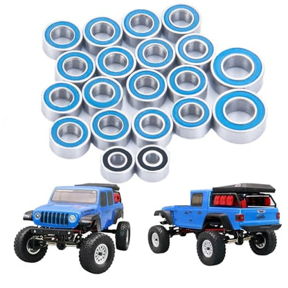 20Pcs Metal Ball Bearings Rubber Ring Axle Bearing for Axial SCX24 | 1/24 RC Crawler Car Upgrades Parts Accessories