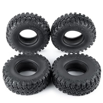 4PCS 1.9" Rubber Tire Wheel Tires 114mm | For 1/10 Axial SCX10 90046 TRX4 D90, RC Crawler Car, Upgrade Parts