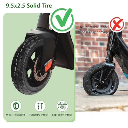 1 Pack 9.5 x 2.50 Off-road Solid Tire, 9.5x2.5-6.1 Tires Replacement | 9.5 inch Scooter Tubeless Solid Tire, for NIU KQi3 Pro/Max/Electric Scooter [Puncture-Proof] [Anti-Skid] [Wear-Resistant] - color: 1 Pack