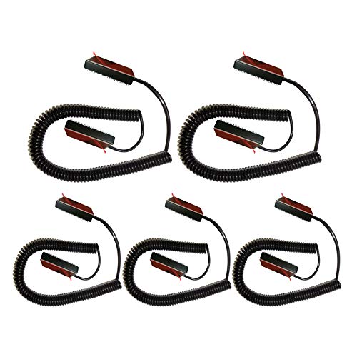 Universal Coiled Security Cable, 5-Pack | Remote Control Tether, Hook and Loop Fastener Tape, Double-Sided Tape, CBL02 - size: 5 Pack