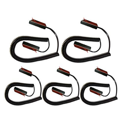 Universal Coiled Security Cable, 5-Pack | Remote Control Tether, Hook and Loop Fastener Tape, Double-Sided Tape, CBL02 - size: 5 Pack