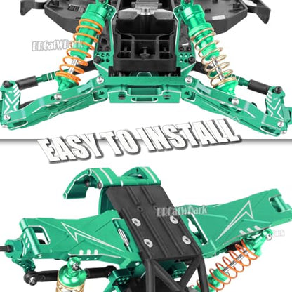 RC Upgrades Part for 1/10 Slash 2WD (VXL),A-Arm,Shock Absorber,Drive Shaft,Caster Block,Steering Blocks,Stub Axle Carriers,Steering Bellcranks,Links,Shock Tower,Front Bulkhead,Green - color: Green - (Upgrades)