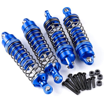 4PCS Full Aluminum RC Car Oil Shock Absorber Front & Rear Shock Absorber Damper Assembled Set Compatible with 1/10 Team Associated RB10 RC Off Road Car Upgrades (Blue) - color: Blue