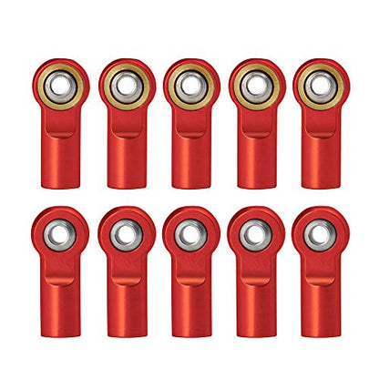 QUE-T 10pcs Metal Link Rod End M4 Ball Joint Head for RC Crawler Car (Red) - color: Red