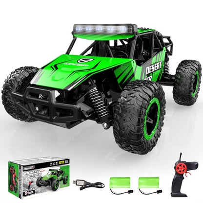 RACENT Remote Control Cars for Adults - 1:16 Scale 20kph Fast RC Truck All Terrain Off-Road Monster Truck for Adults with 2 Rechargeable Batteries (Green) - color: Green