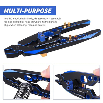 Metal Shock Absorber Pliers Ball Head Pliers Clip Multi-Function RC Tools for Traxxas Arrma Axial Redcat Losi Tamiya HSP HPI Exceed Cars (Black blue) - color: Black blue
